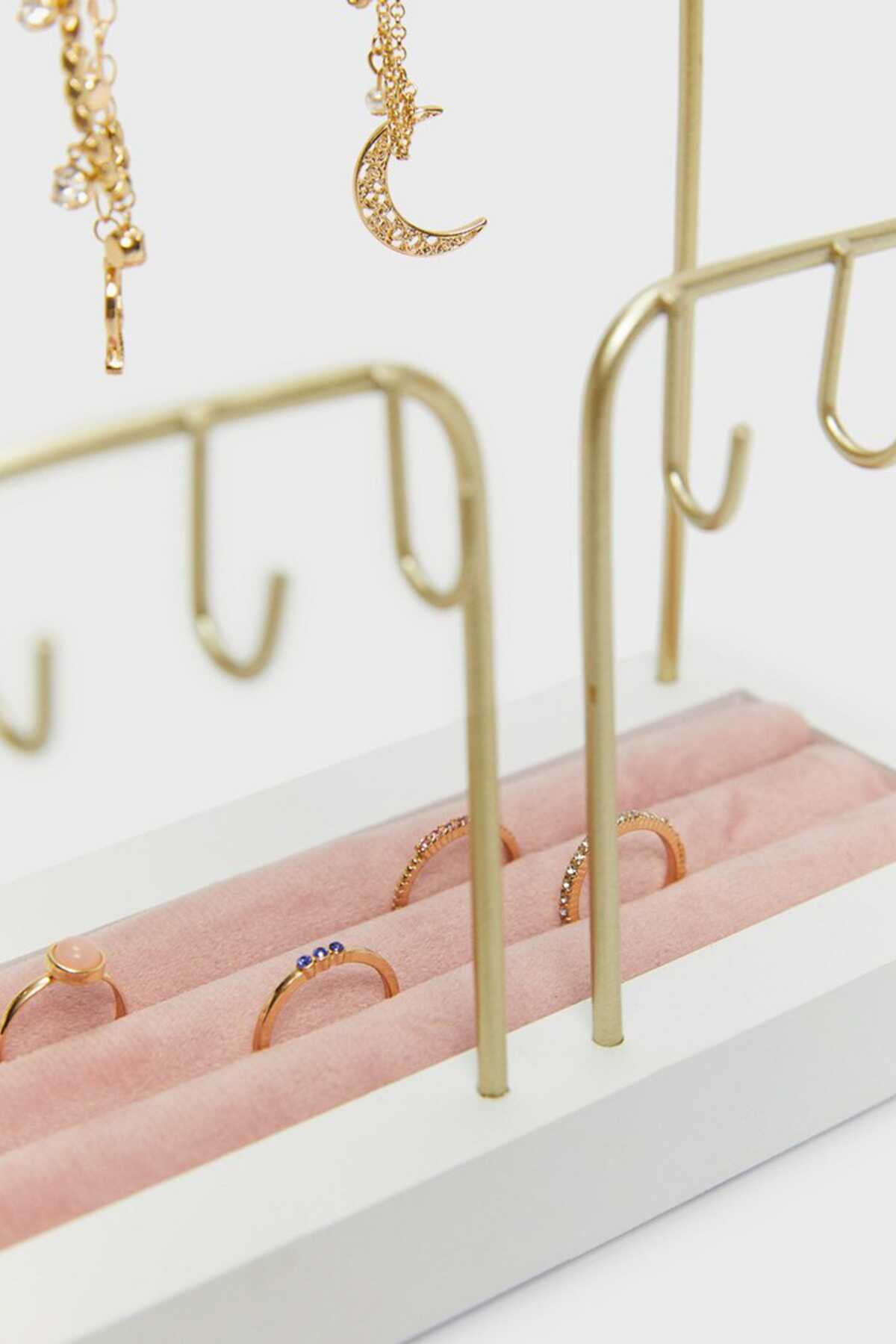 آویز جواهرات فلزی - مخملی زنانه طلایی برند Stradivarius