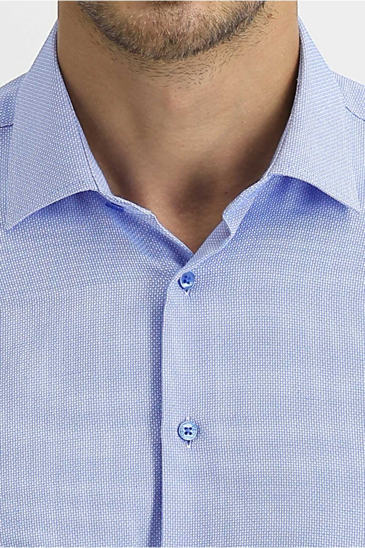 پیراهن کلاسیک آستین بلند مردانه آبی روشن برند Kiğılı 