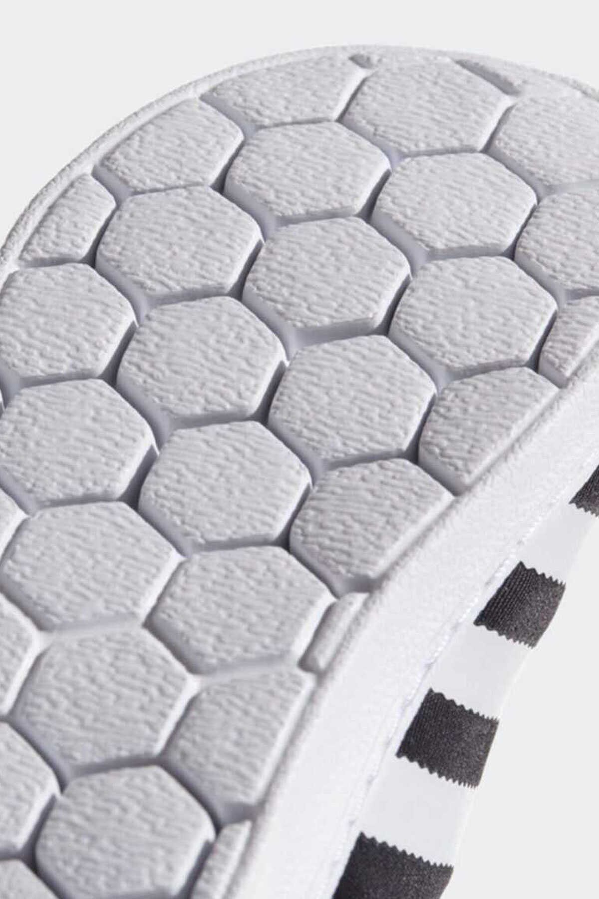 کفش ورزشی بدون بند سه خط بچه گانه یونیسکس دو رنگ مشکی سفید برند adidas 