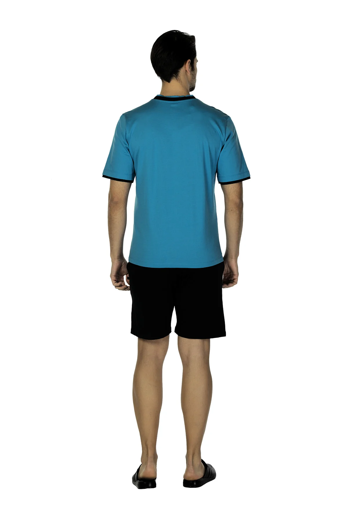ست تیشرت شلوارک راحتی مردانه آبی برند DS Damat