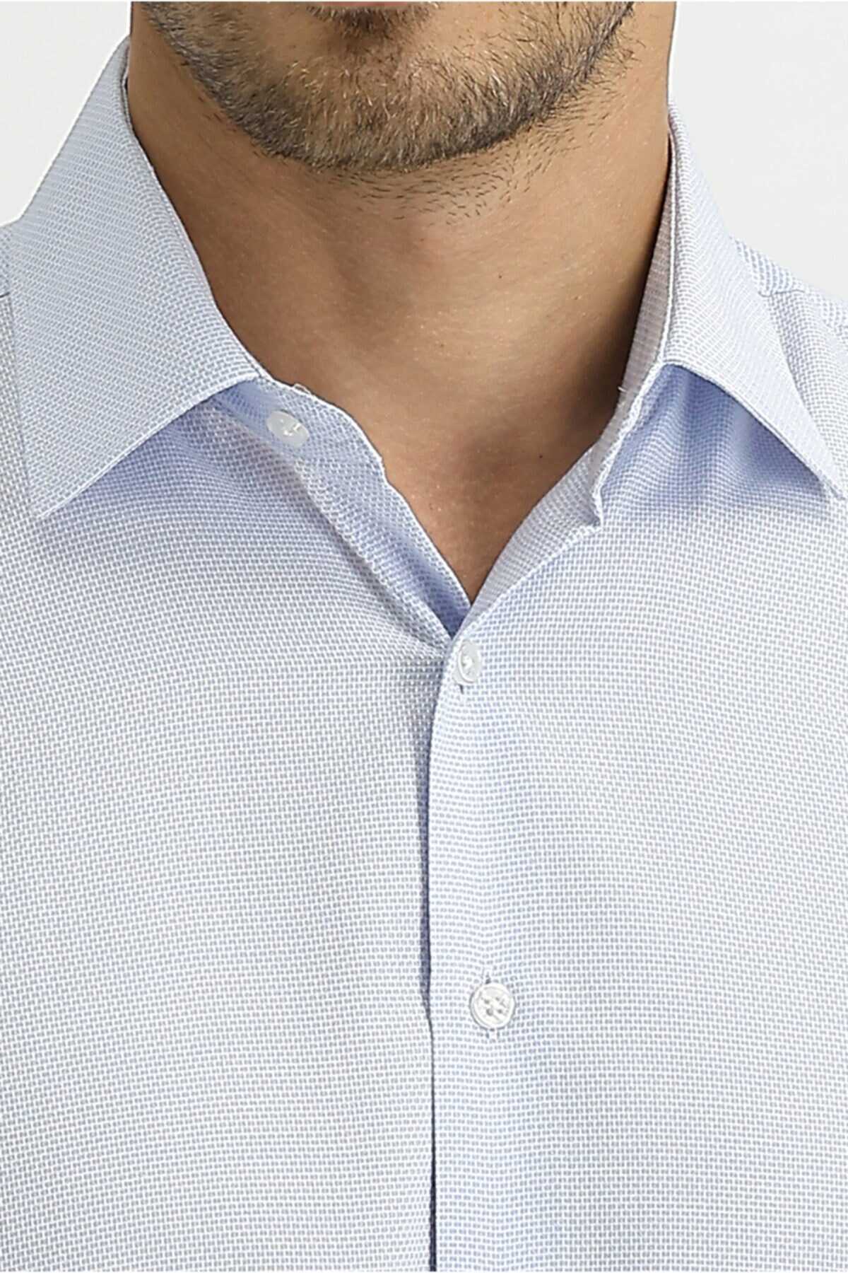 پیراهن مردانه طرح دار آبی روشن برند Kiğılı 