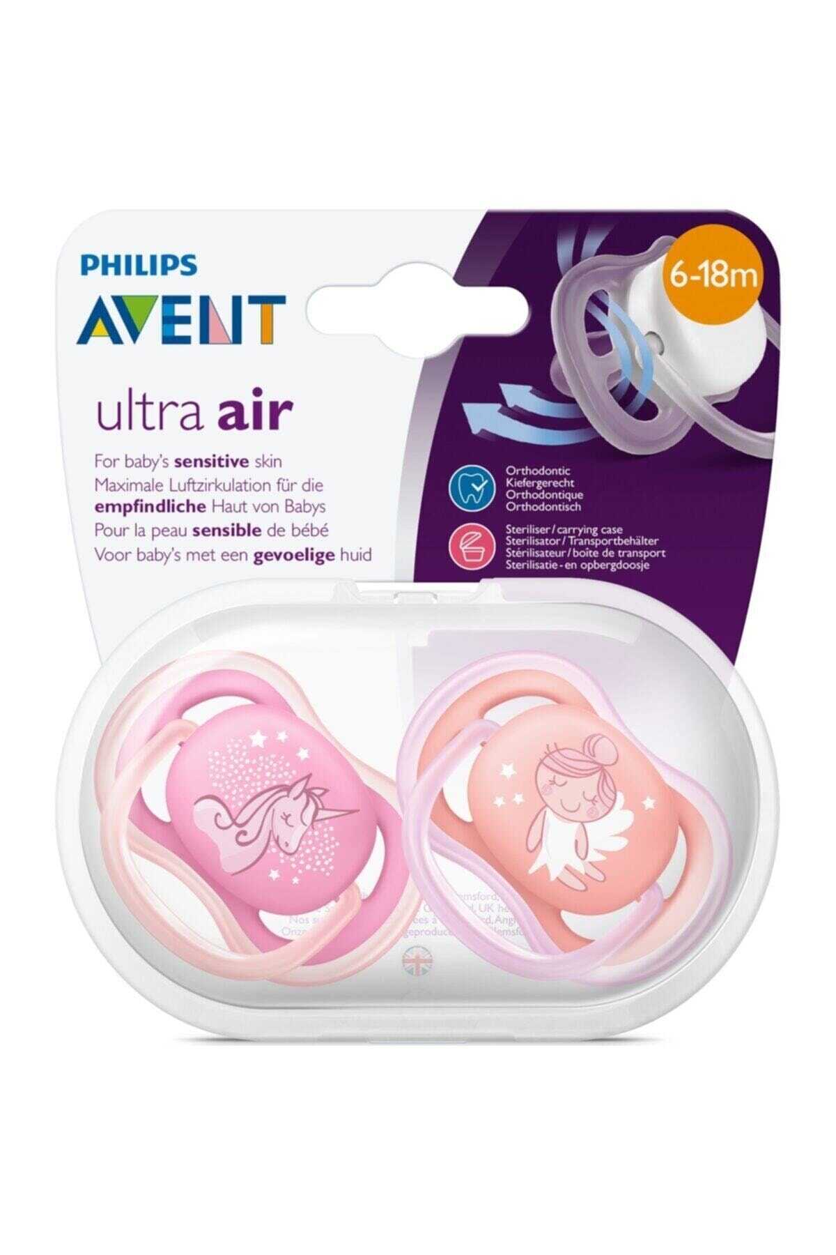 پستانک طرح دار کودک دخترانه ست 2 عددی گلبهی صورتی برند Philips Avent