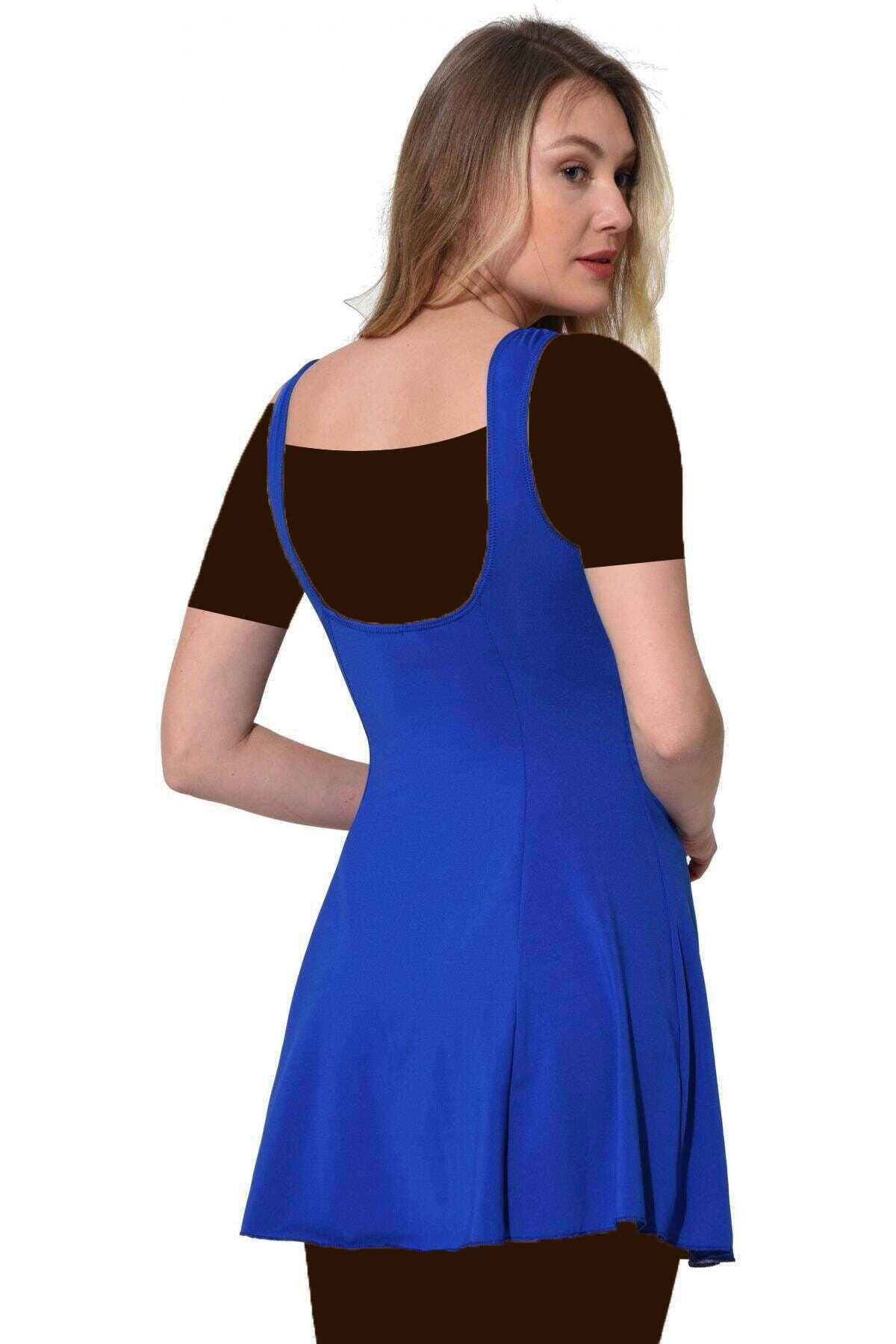 لباس شنا دامن دار سایز بزرگ زنانه طرح دار آبی برند Argisa