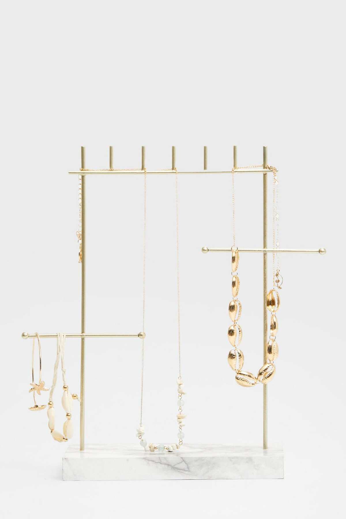 آویز جواهرات سنگی - فلزی زنانه طلایی برند Stradivarius