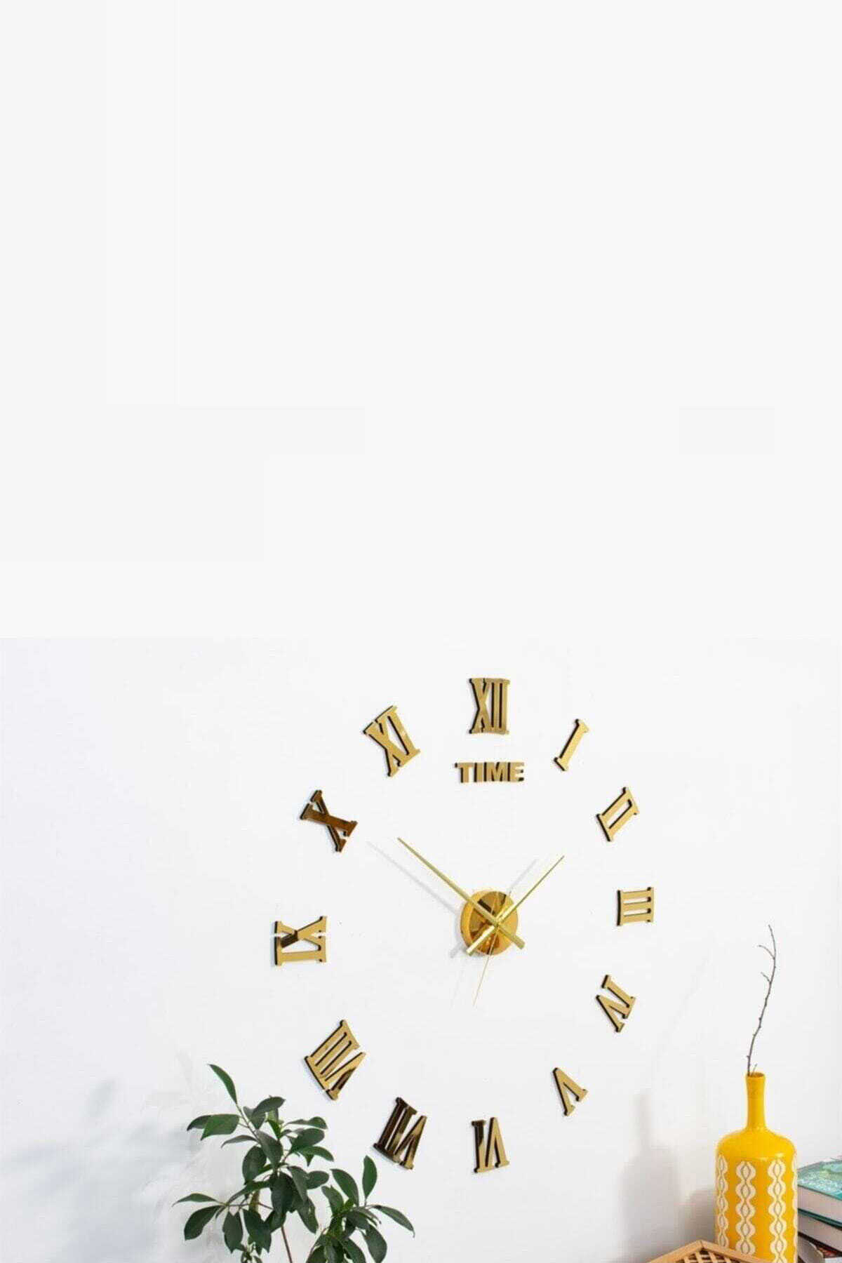ساعت دیواری پلکسی مدل اعداد رومی سه بعدی سایز بزرگ طلایی برند Otantik 