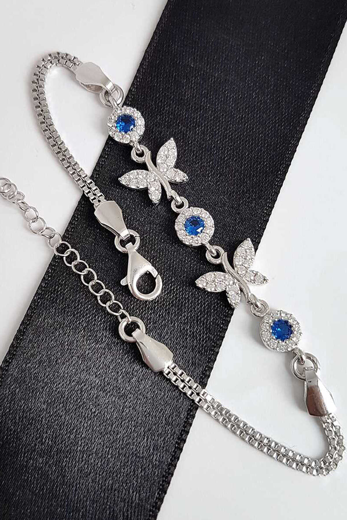 دستبند نقره مدل پروانه زنانه نقره ای برند Gümüş Pazarım
