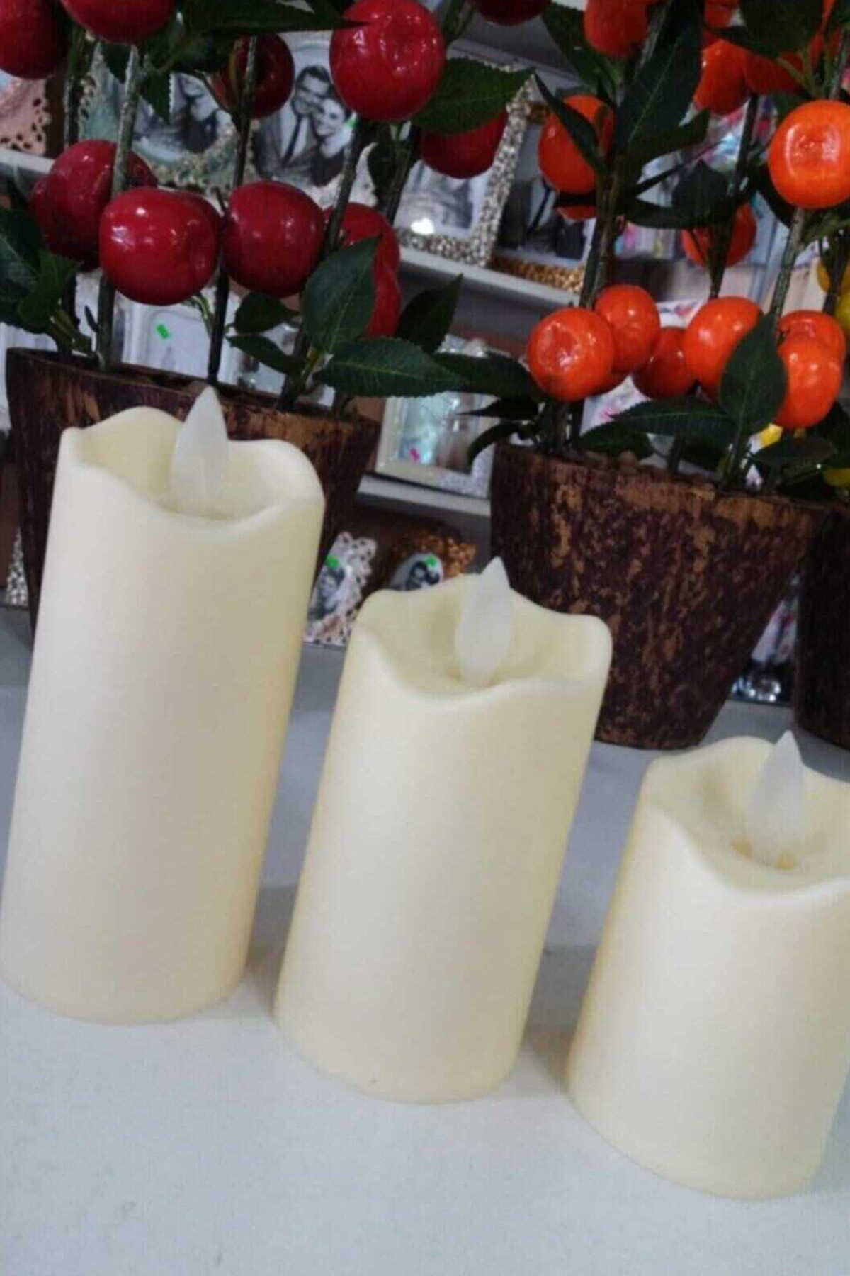 ست 3 عددی شمع مصنوعی - باطری خور سفید برند Tusem