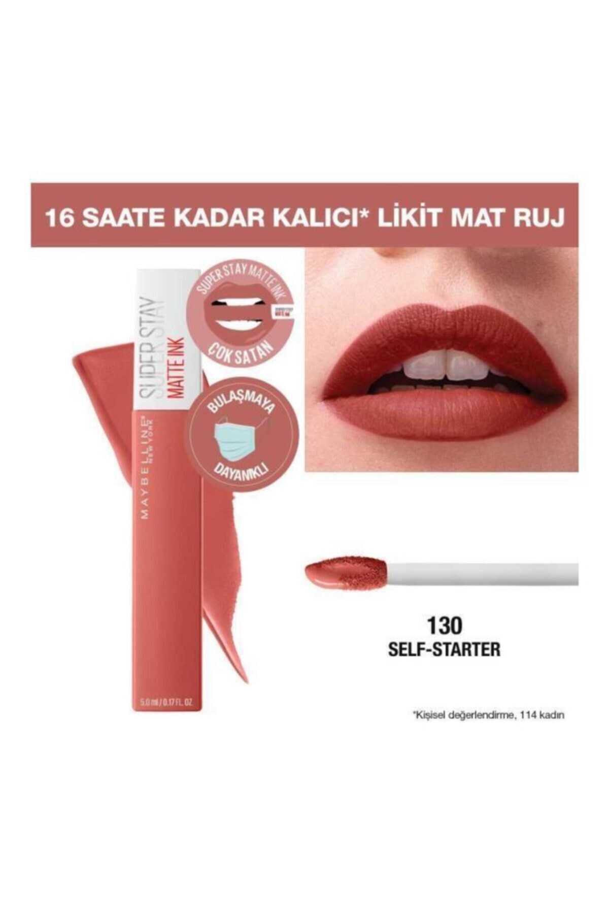 رژ لب مات مایع 5.0 میل کد 130 گلبهی برند Maybelline 