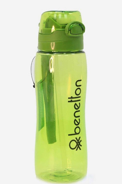 بطری آب ورزشی نی دار 700 میل سبز برند Benetton