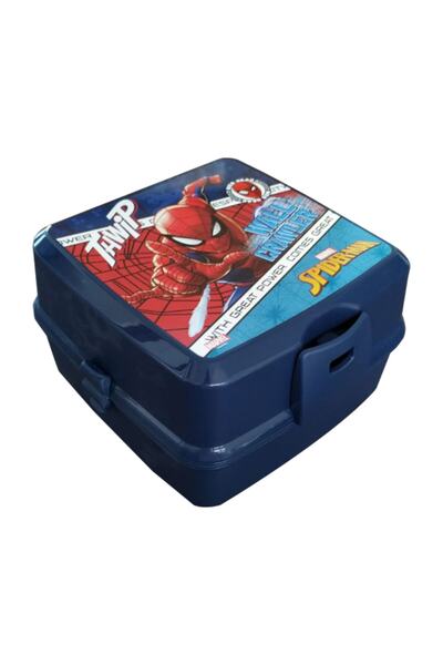 جعبه تغذیه طرح مرد عنکبوتی بچه گانه پسرانه سرمه ای 