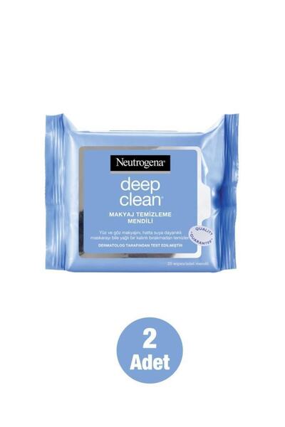 دستمال مرطوب پاک کننده آرایش 2 بسته 25 عددی سری Deep Clean برند Neutrogena 