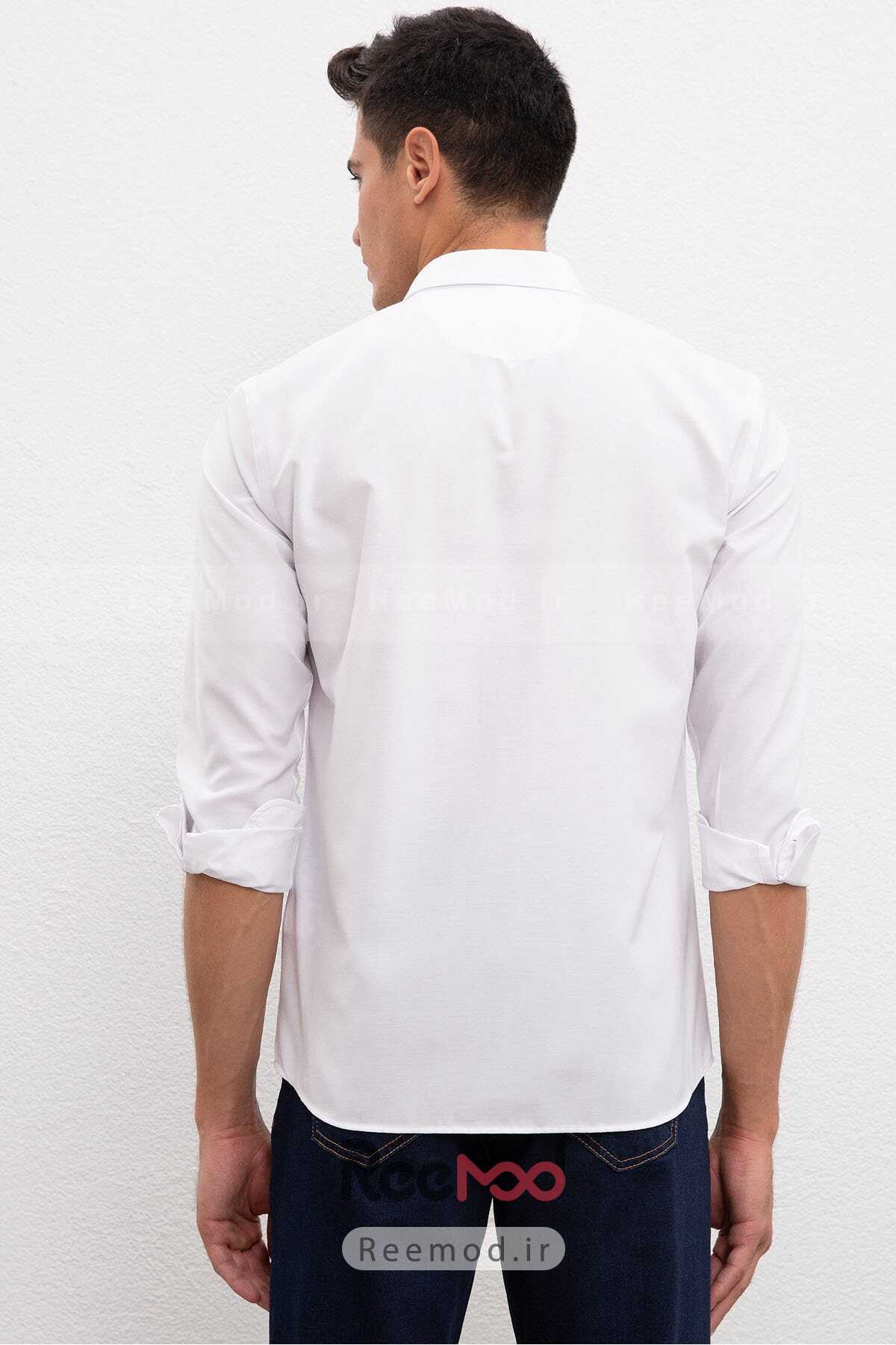 پیراهن مردانه یقه باریک سفید برند U.S. Polo