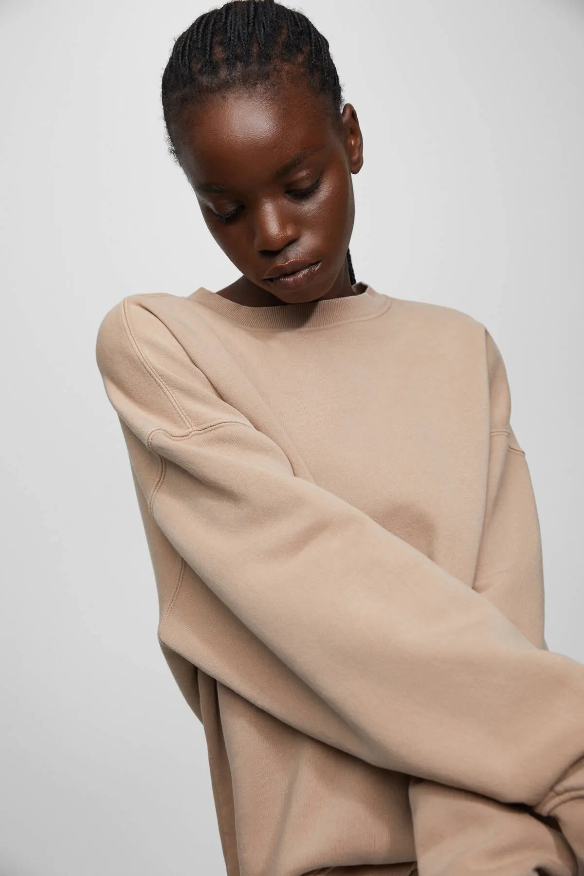 دورس یقه گرد زنانه بژ برند Pull Bear 