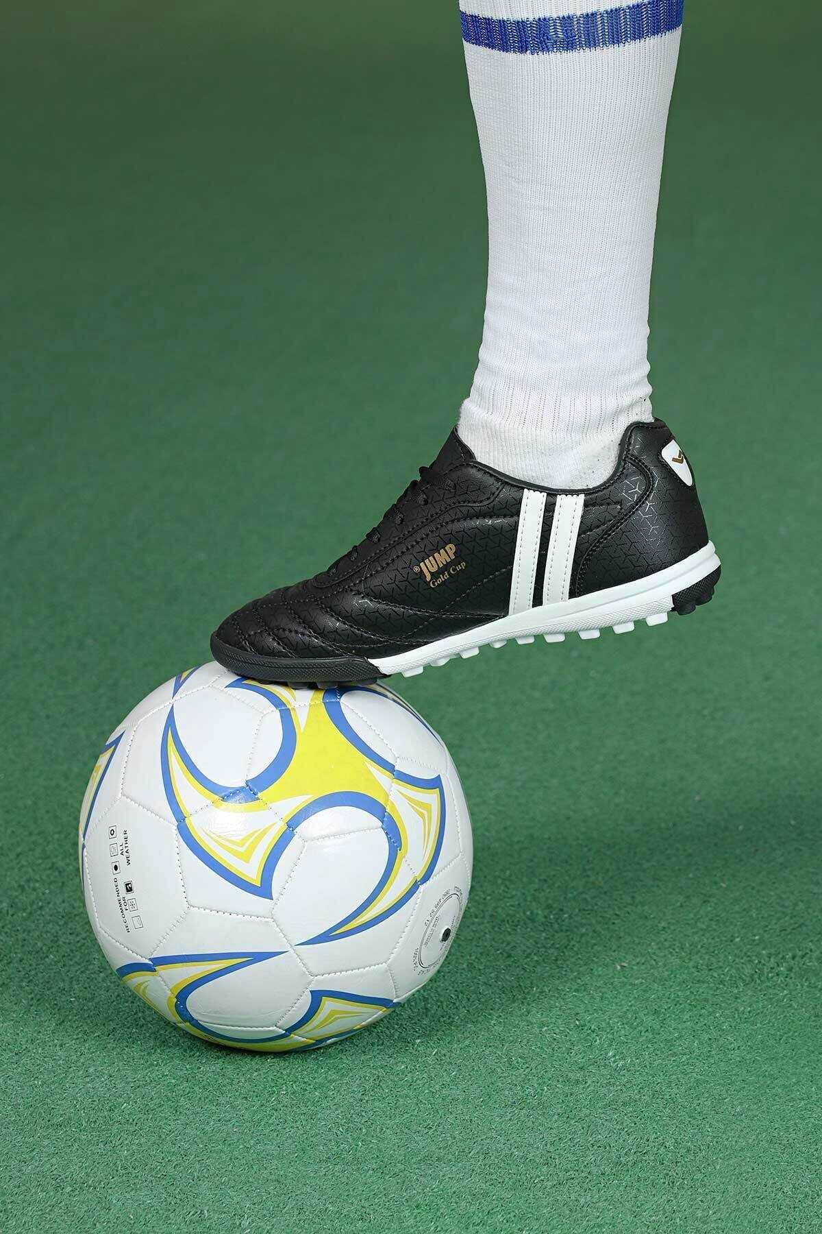 کفش فوتبال مردانه مدل Krampon خط دار مشکی برند Jump