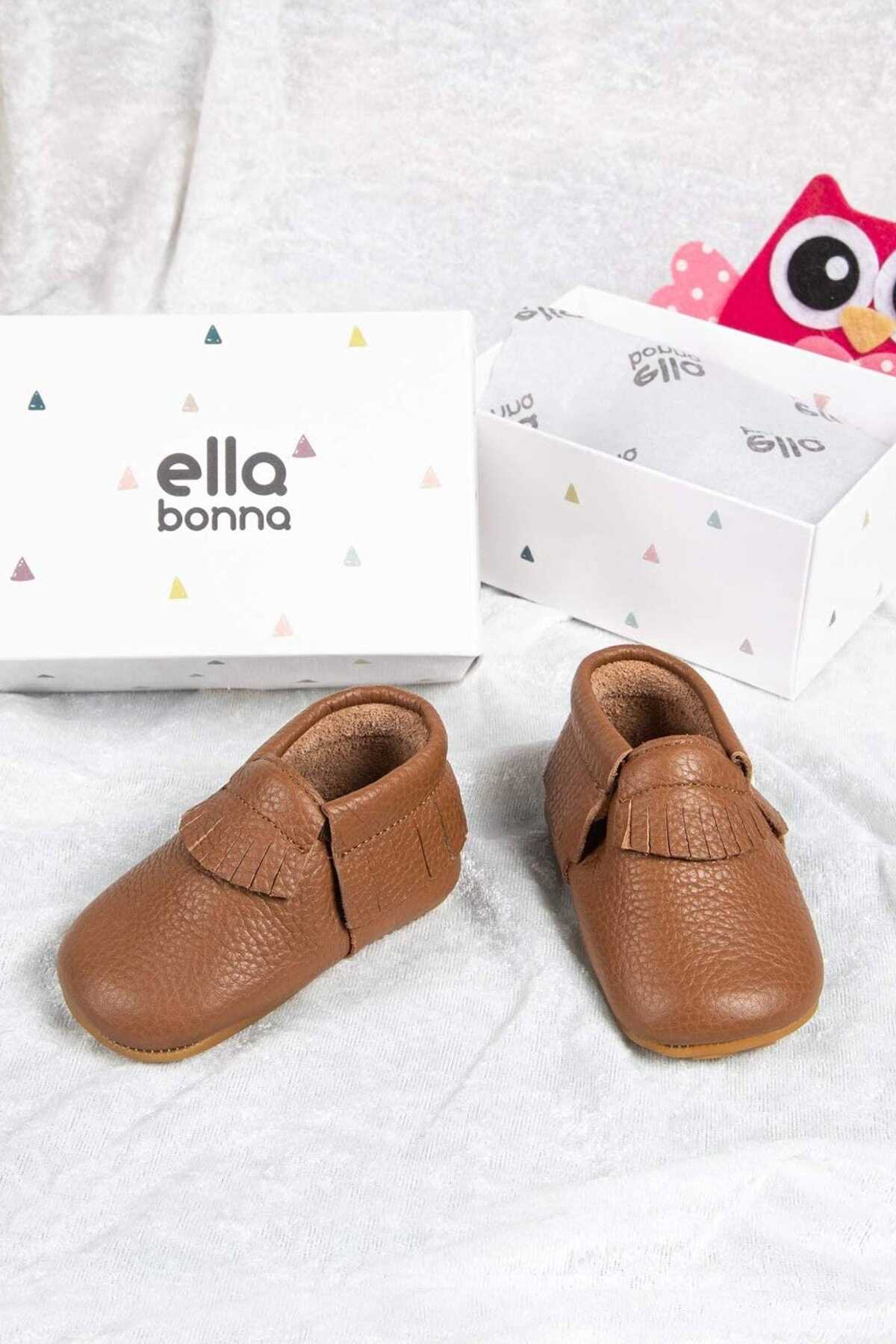 کفش راحتی مدل سرخپوستی بچه گانه یونیسکس قهوه ای برند Ella Bonna