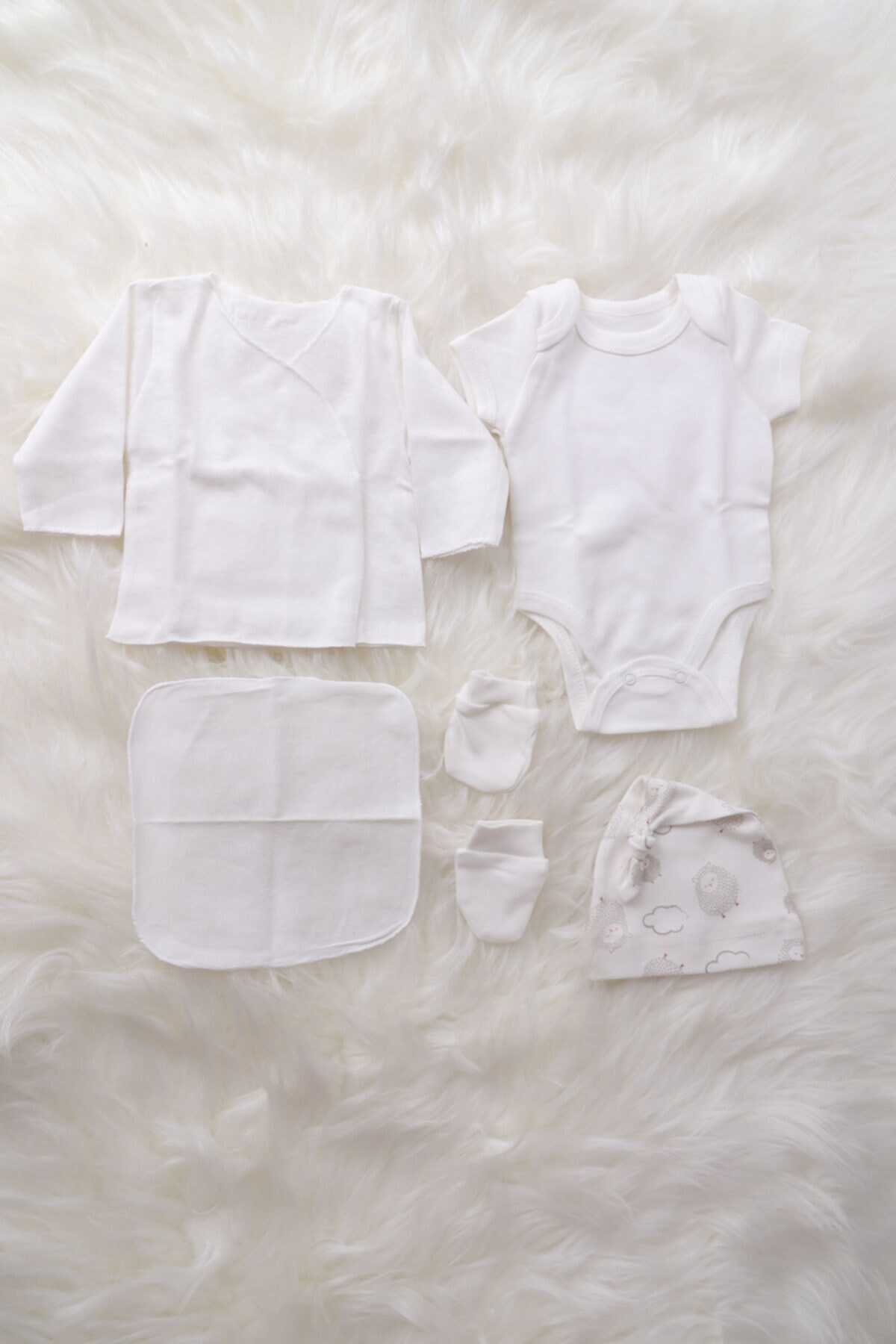 ست 10 تکه نوزاد طرح بره  یونیسکس سفید برند Pierre Cardin