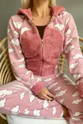 سرهمی خواب طرح دار زمستانه زنانه صورتی برند Pijamaevi 