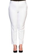 شلوار پارچه ای راسته جیب دار سایز بزرگ زنانه سفید برند Hanezza 