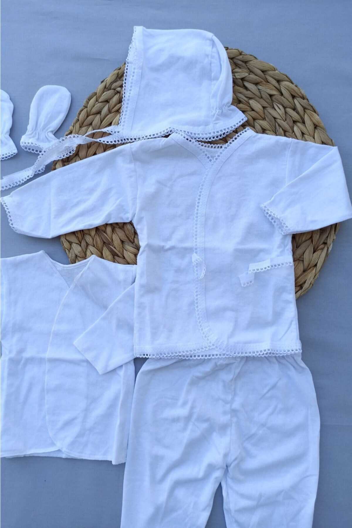 ست لباس خروجی بیمارستان نوزاد دختر سفید برند ALİSS