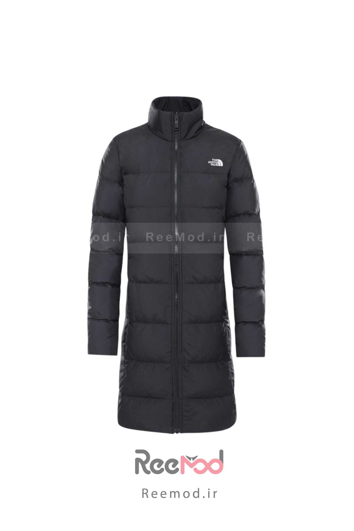 پارکا زنانه دو رو بلند یقه ایستاده کلاه دار مشکی برند THE NORTH FACE