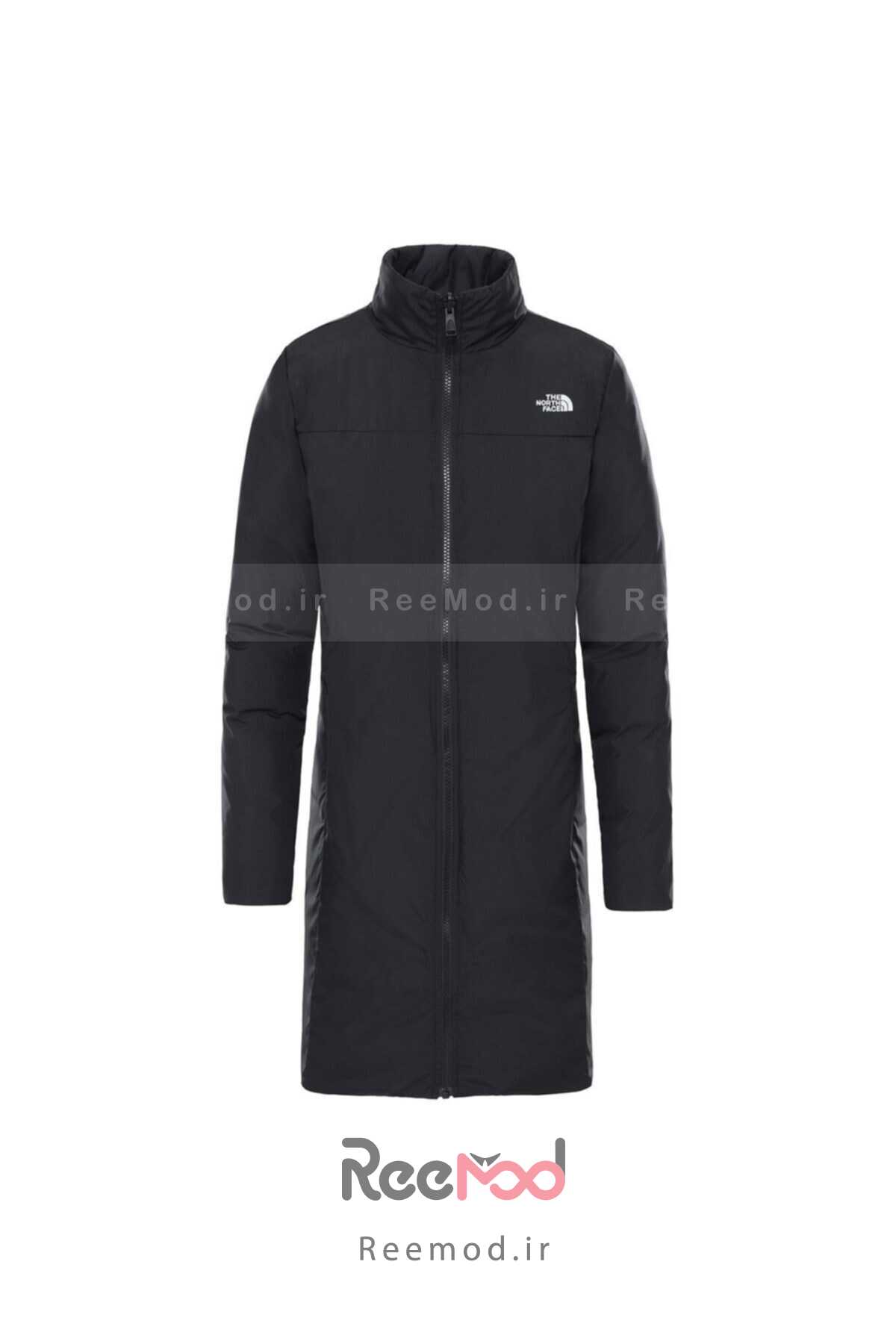 پارکا زنانه دو رو بلند یقه ایستاده کلاه دار مشکی برند THE NORTH FACE