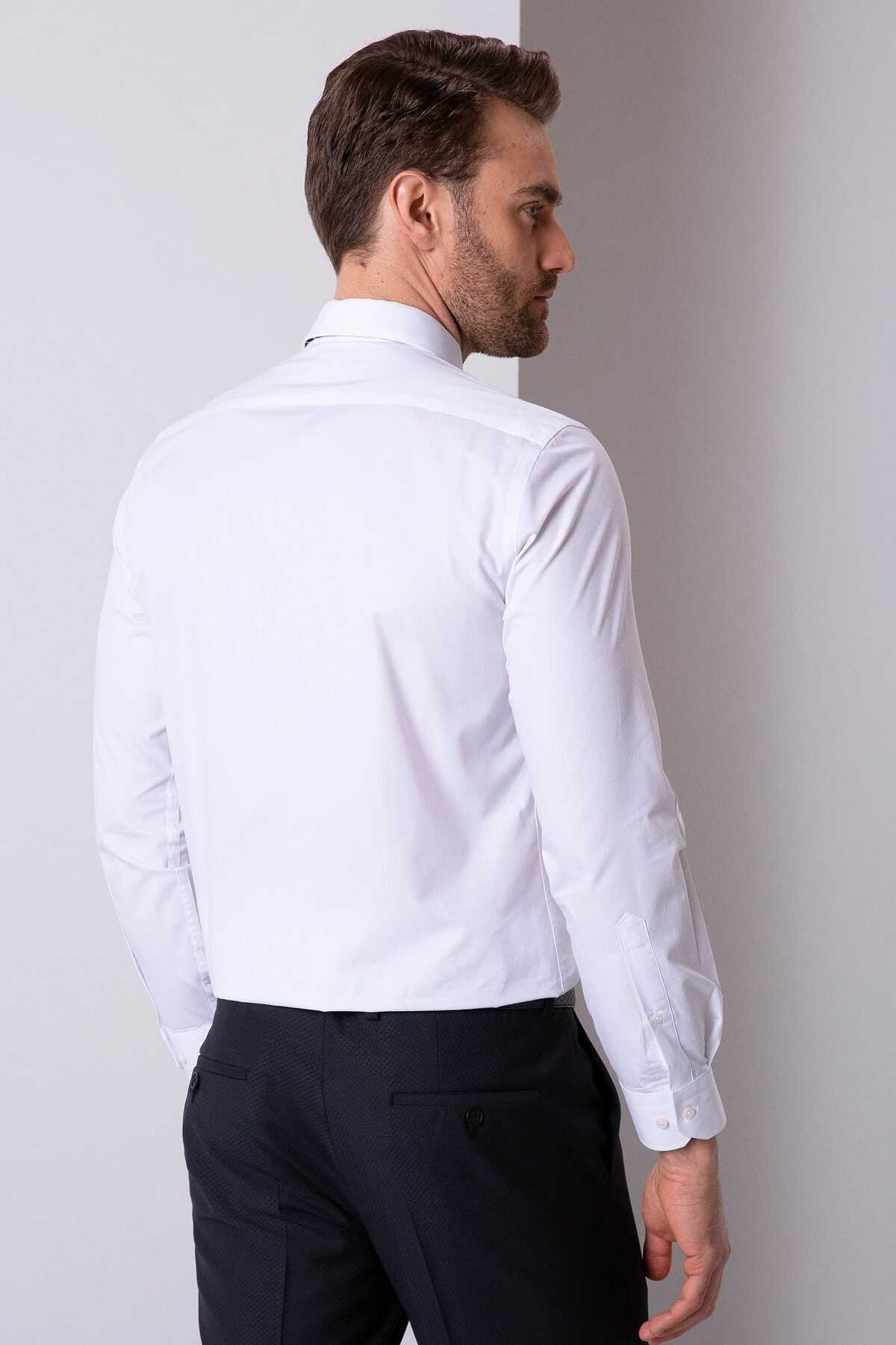 پیراهن مردانه آستین بلند سفید برند Pierre Cardin