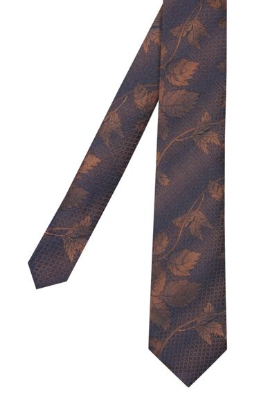 کراوات طرح برگ مردانه قهوه ای برند W Collection