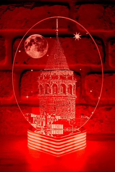 آباژور رومیزی قرمز مدل Galata Tower