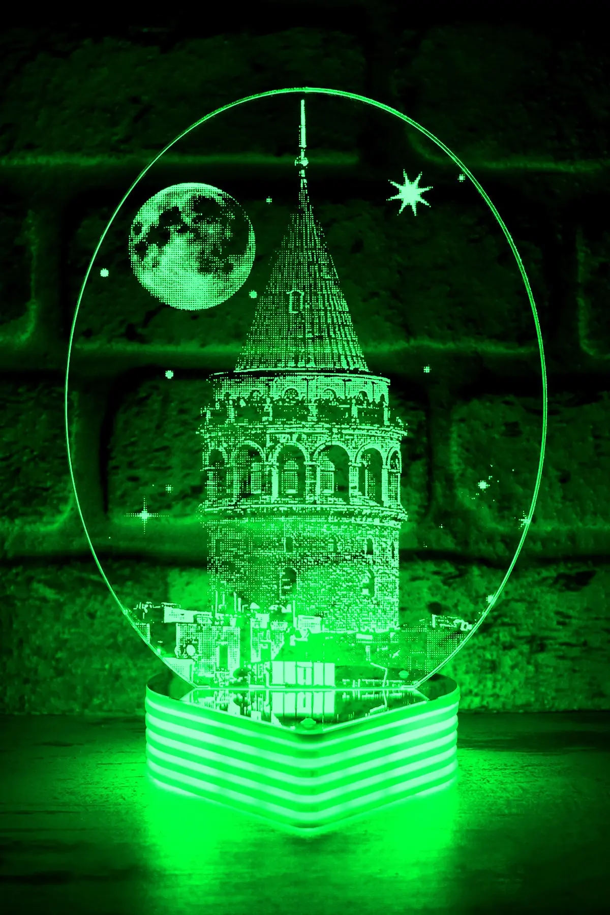 آباژور رومیزی سبز مدل Galata Tower