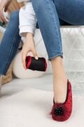 پاپوش خانگی زنانه مخمل خز دار قرمز برند Modafırsat 