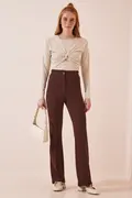 شلوار پارچه ای زنانه راسته هپینس استانبول - 639381730