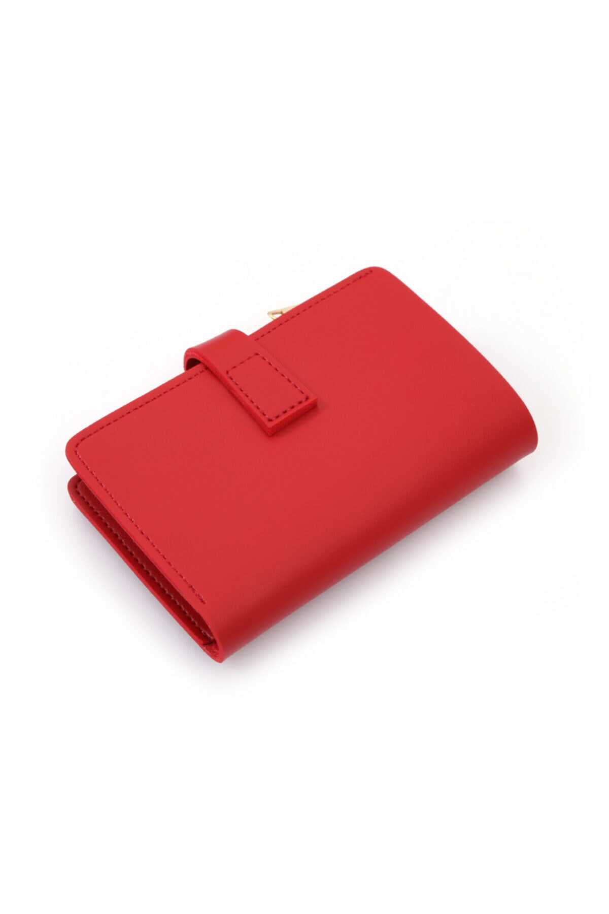  کیف پول زنانه چرم قرمز برند ByOzgunTasarım