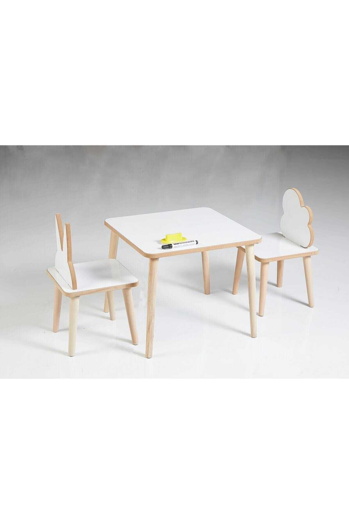 ست دو نفره میز و صندلی اتاق کودک سفید برند Asrimo mobilya