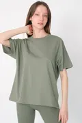 تیشرت اور سایز یقه گرد زنانه سبز برند Addax 