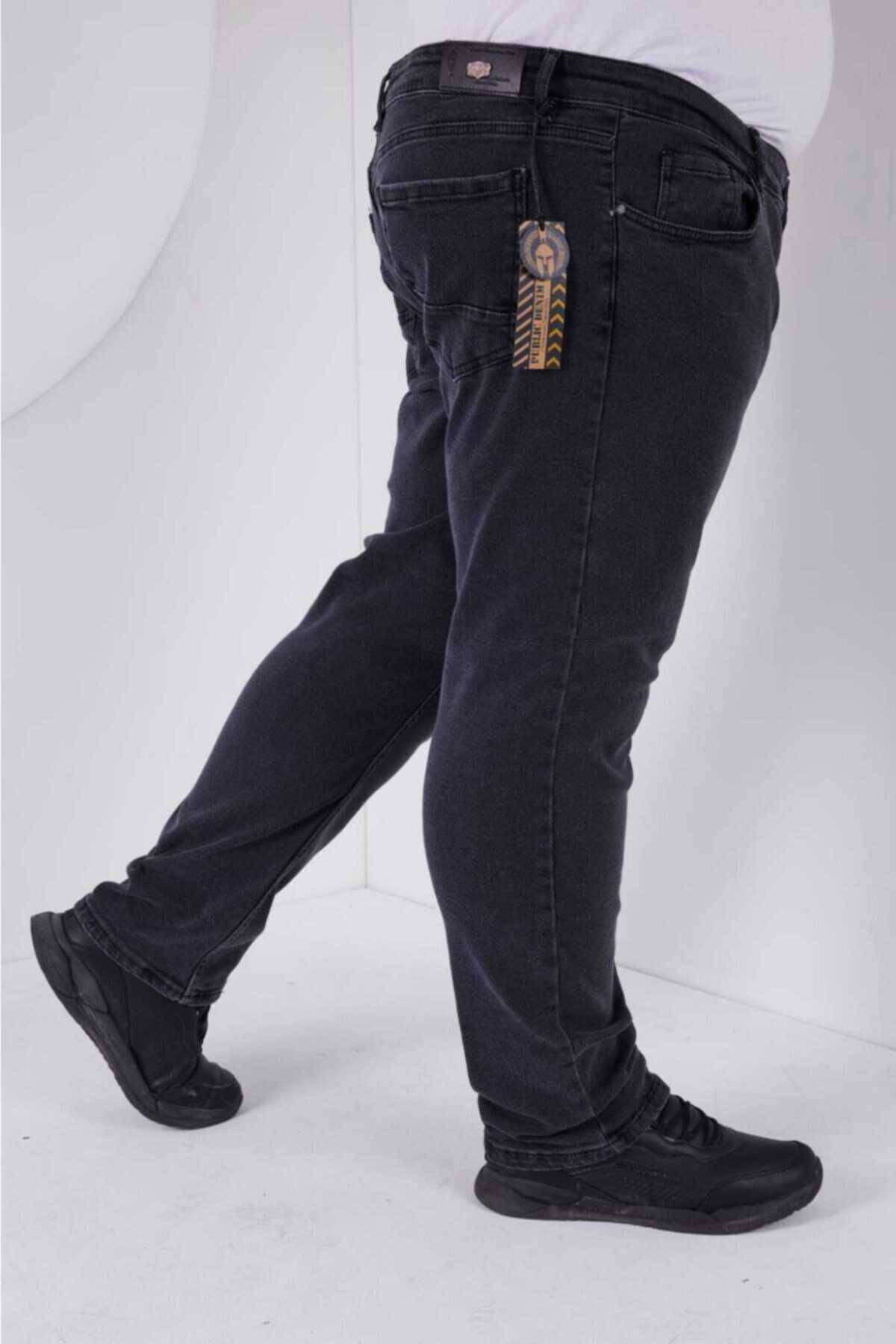 شلوار جین مردانه سایز بزرگ جذب ذغالی برند Public Jeans
