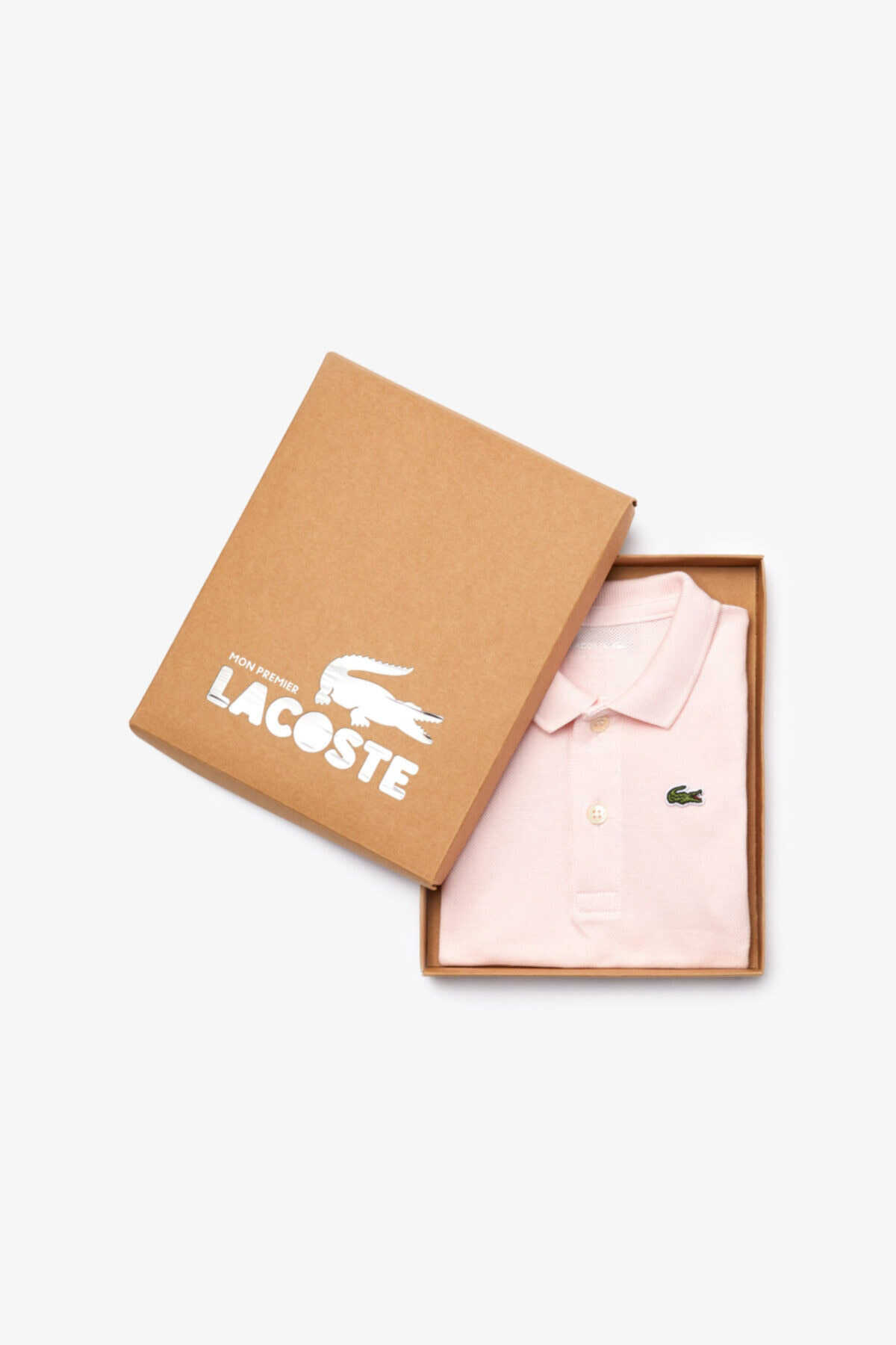 بادی بچه گانه آستین کوتاه آرم دار صورتی برند Lacoste