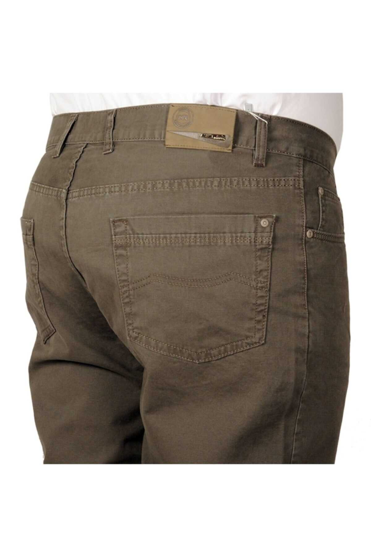 شلوار کتان سایز بزرگ جیب دار مردانه خاکی برند ModeXL 