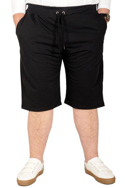 شلوارک مردانه سایز بزرگ ساده جیب دار بندی مشکی برند ModeXL