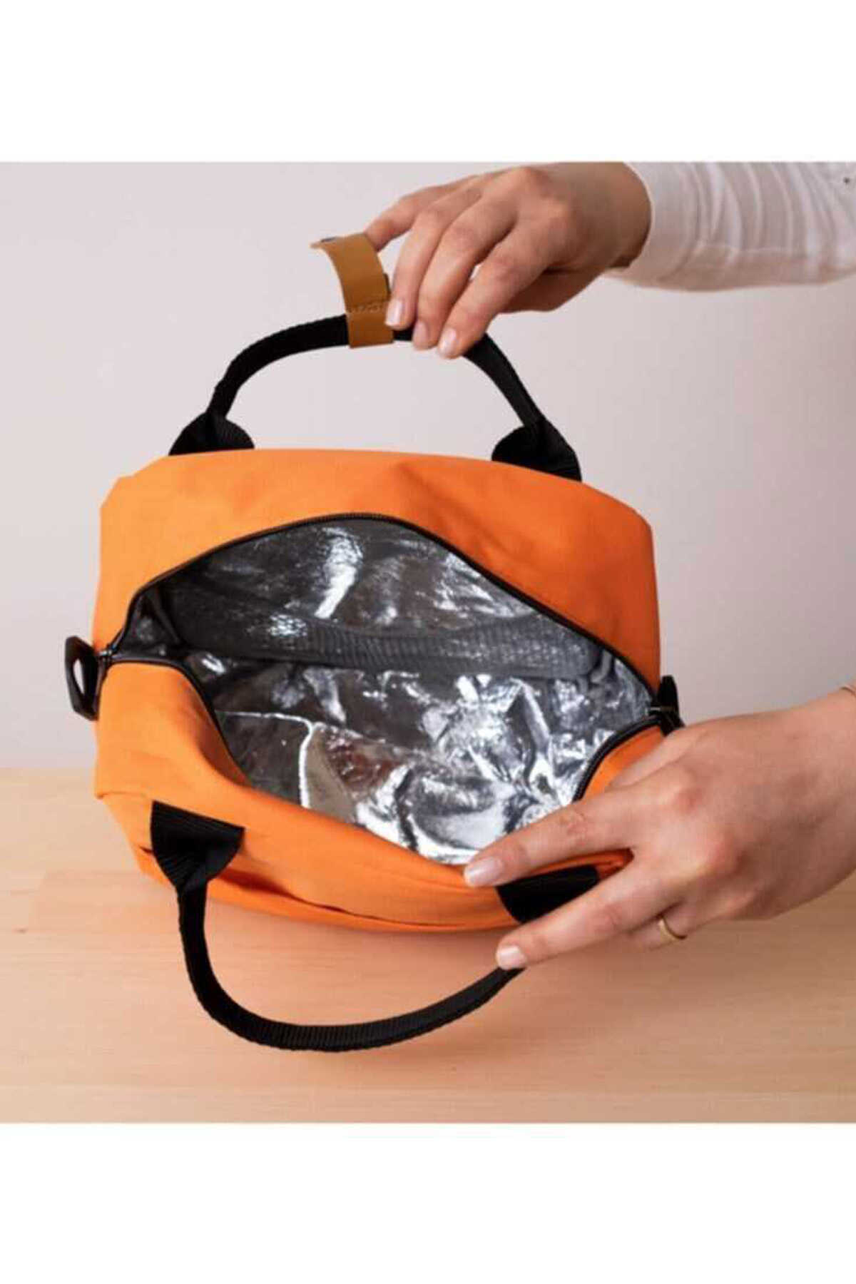 کیف حمل مواد غذایی - عایق حرارتی نارنجی برند Happy Bear
