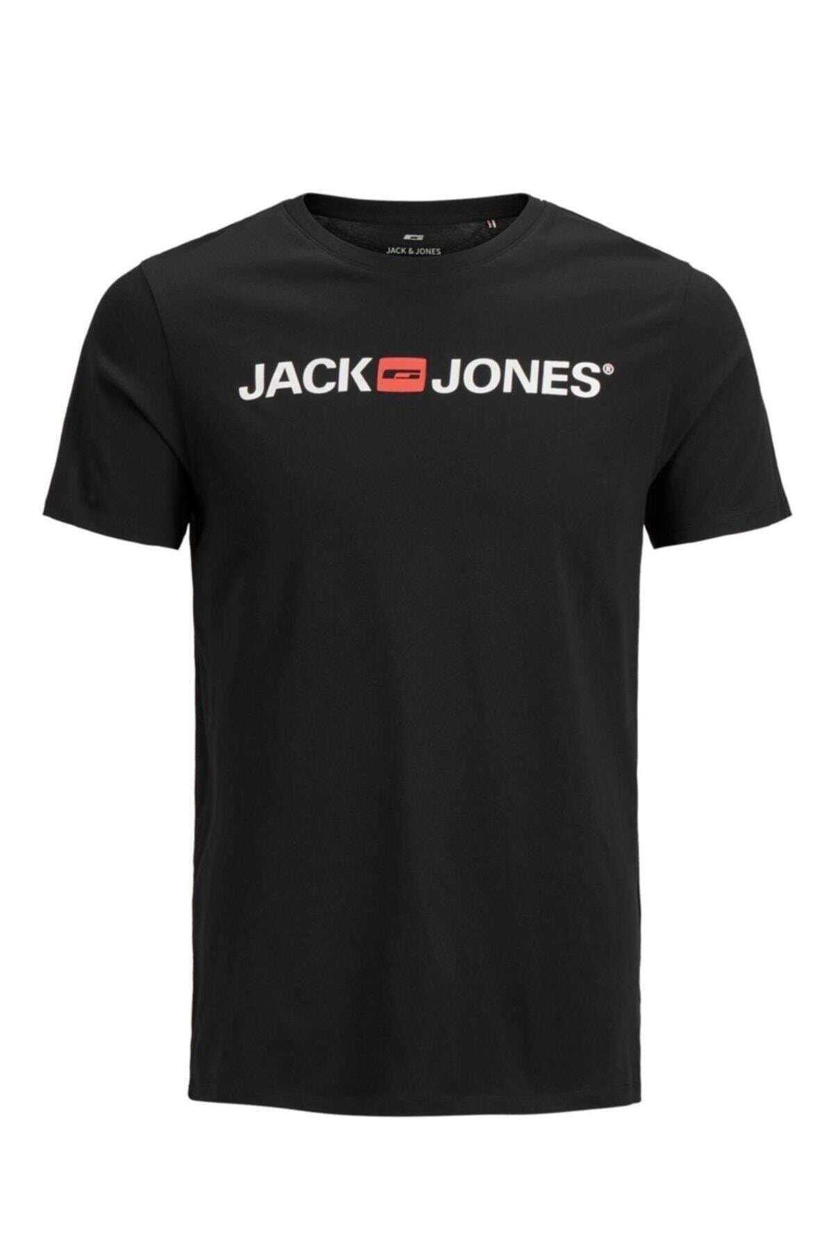 تیشرت مردانه یقه گرد چاپ دار مشکی برند Jack & Jones
