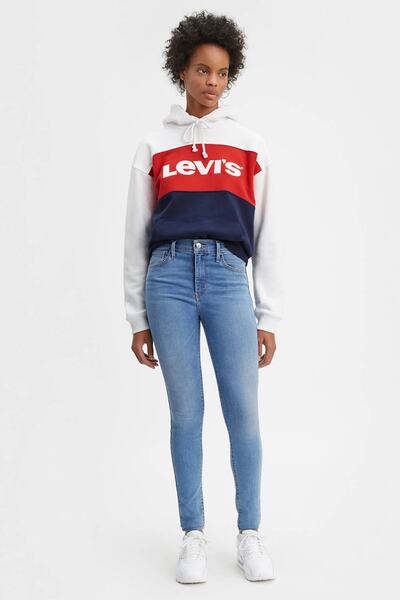شلوار جین لوله ای زنانه آبی روشن برند Levi's 