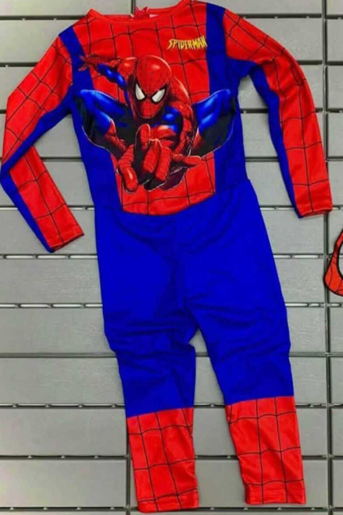 لباس سرهمی بچه گانه مرد عنکبوتی همراه نقاب قرمز آبی برند SPIDERMAN 