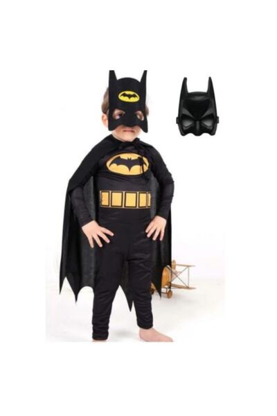 ست 2 عددی لباس سرهمی بچه گانه بتمن همراه نقاب مشکی برند Batman