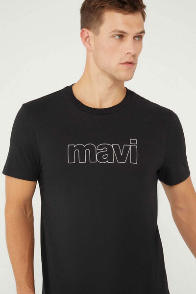 تیشرت مردانه چاپ دار مشکی برند Mavi