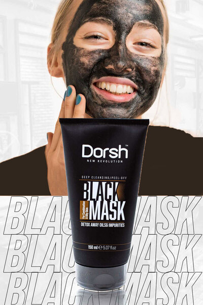ماسک صورت ذغال ضد آکنه - ضد جوش سرسیاه - پاکسازی عمیق پوست 150 میل برند Dorsh 