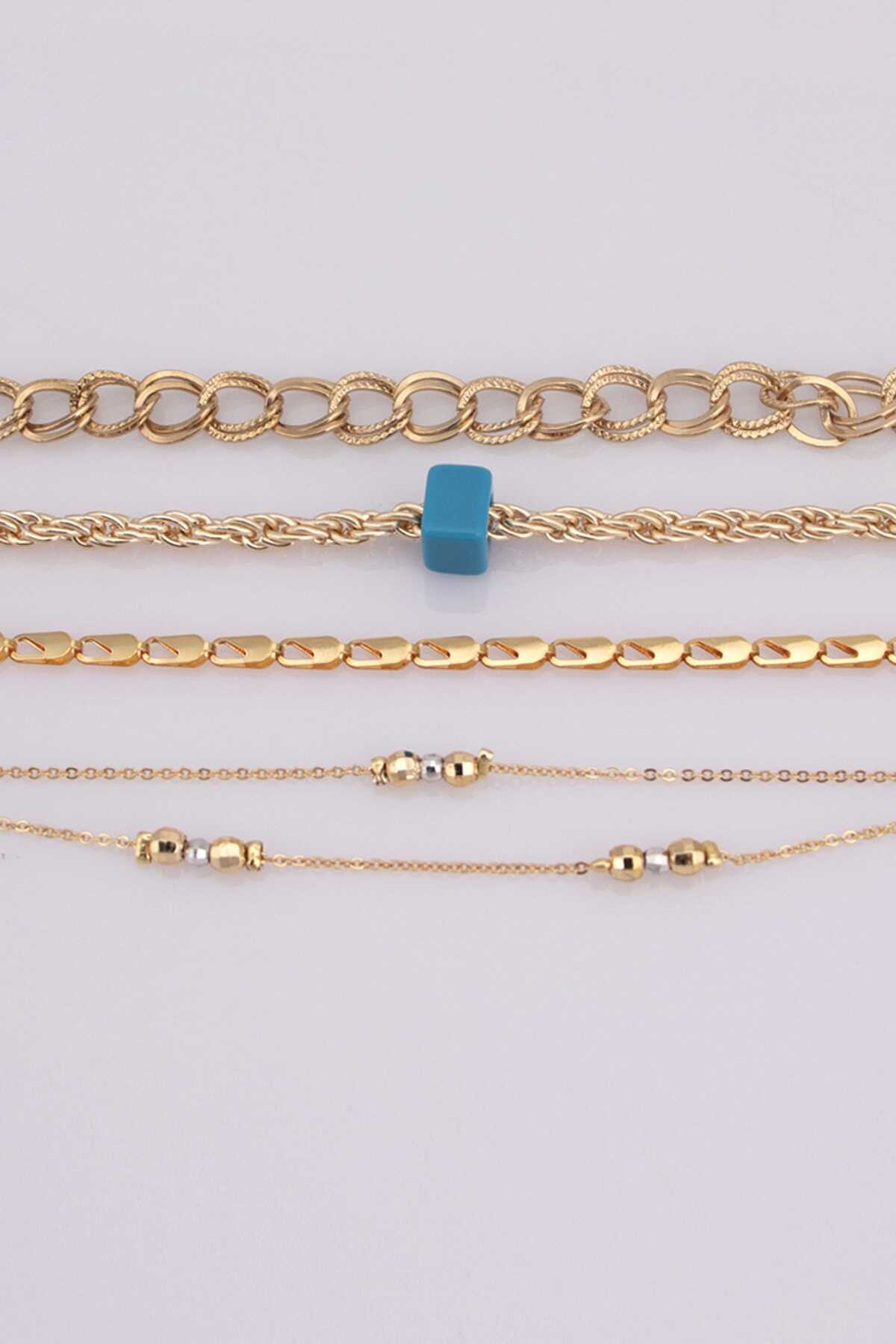 ست 4 عددی دستبند زنانه طلایی برند Sortie Aksesuar