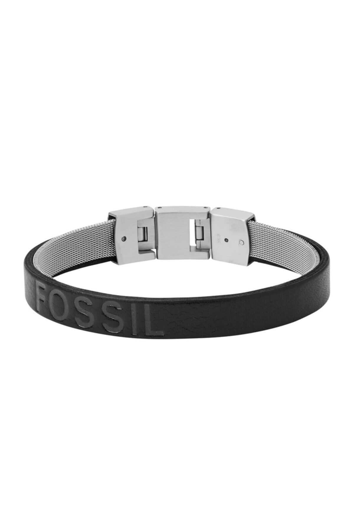 دستبند چرم مردانه Fosil Jf03119-040 مشکی برند Guess 