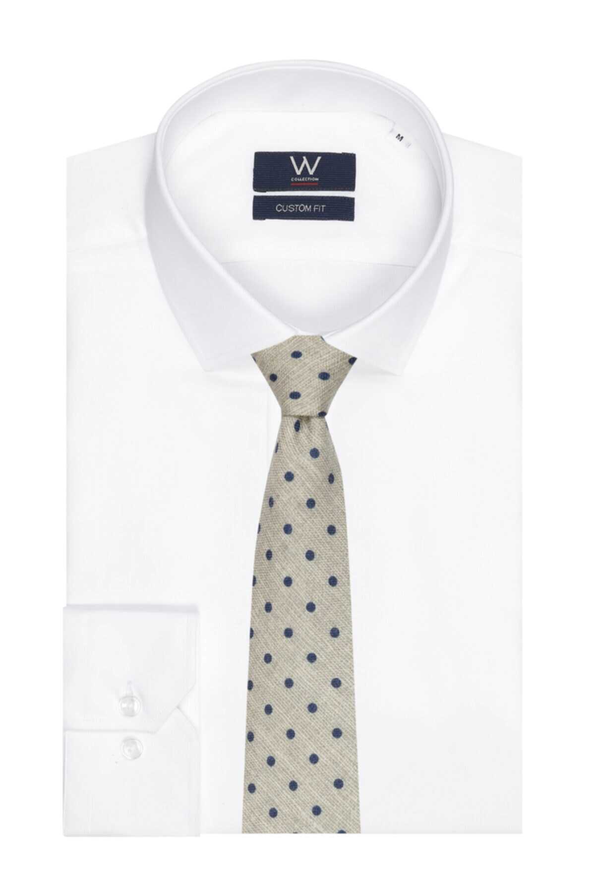 کراوات طرح خال خالی خاکستری روشن برند W Collection