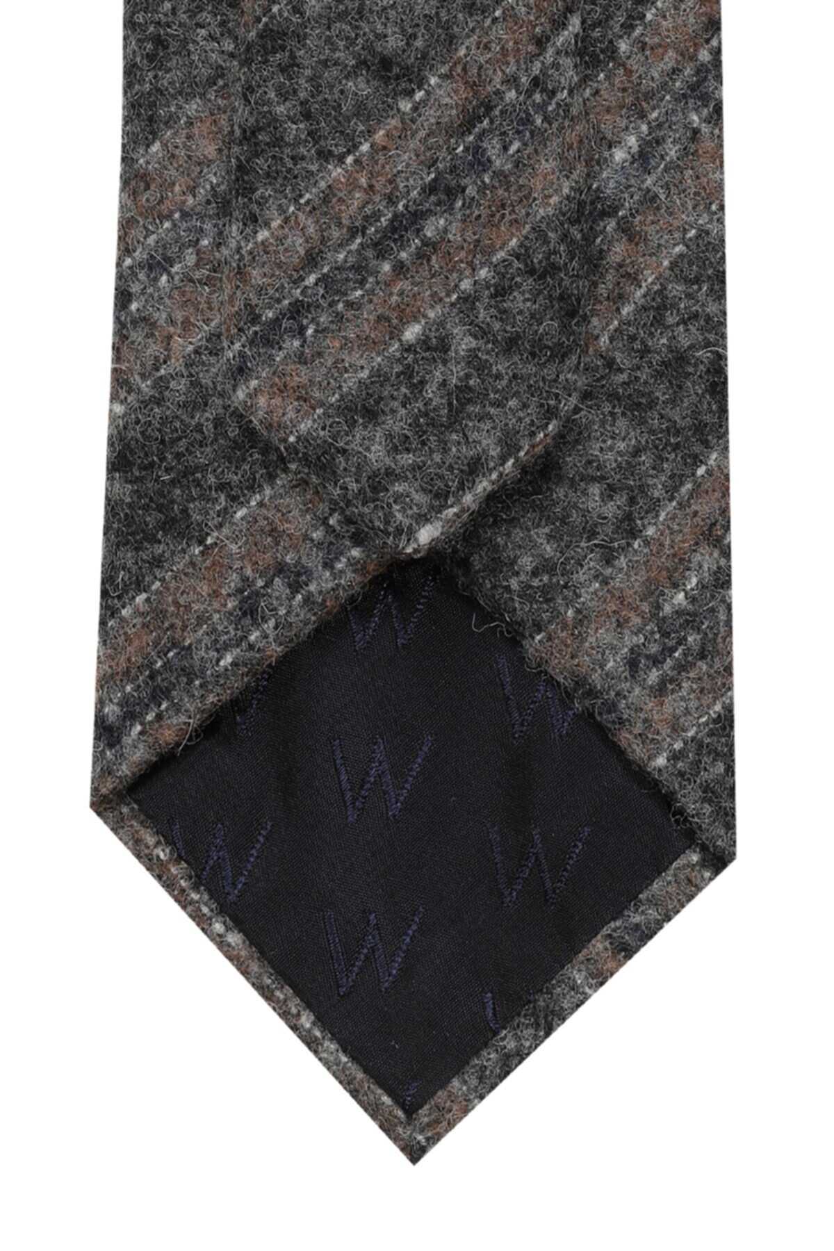 کراوات پشمی راه راه مردانه خاکستری برند W Collection 